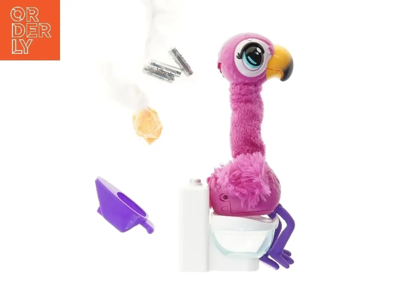 Billede 1 - Flamingo legetøj med toilet (str. 33 cm)