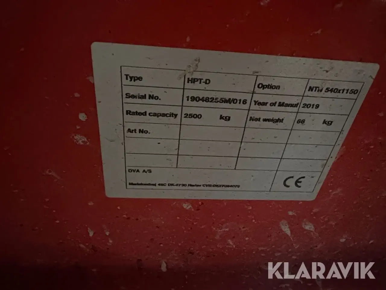 Billede 4 - Palleløfter 2500kg