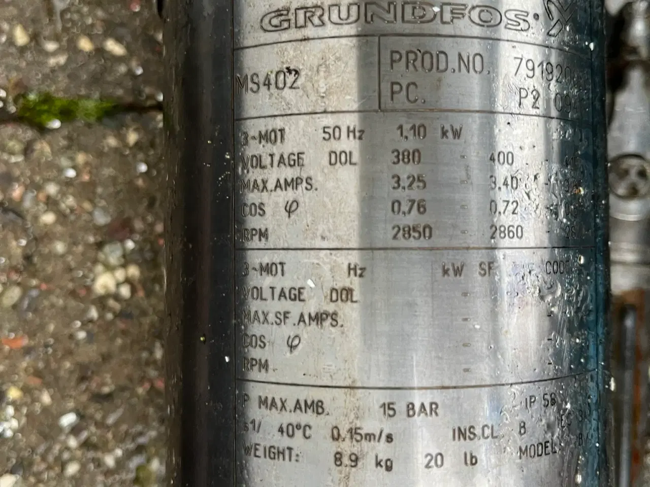 Billede 2 - Boringspumpe, Grundfoss SP 4-19, MS402, 1,1 kW