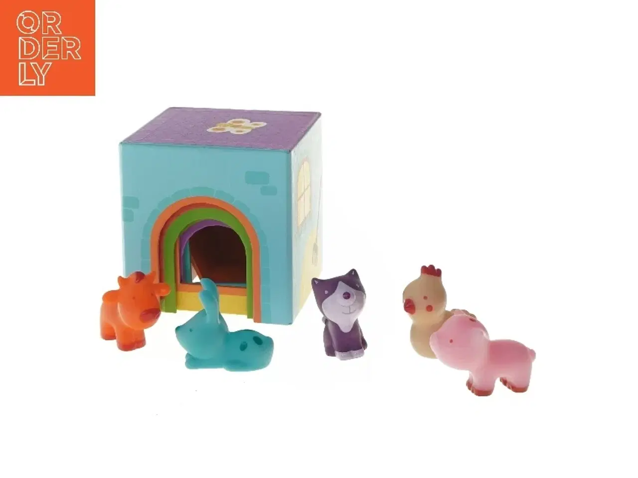 Billede 2 - Dyrefigurer med huse (str. 12,5x12,5 cm)