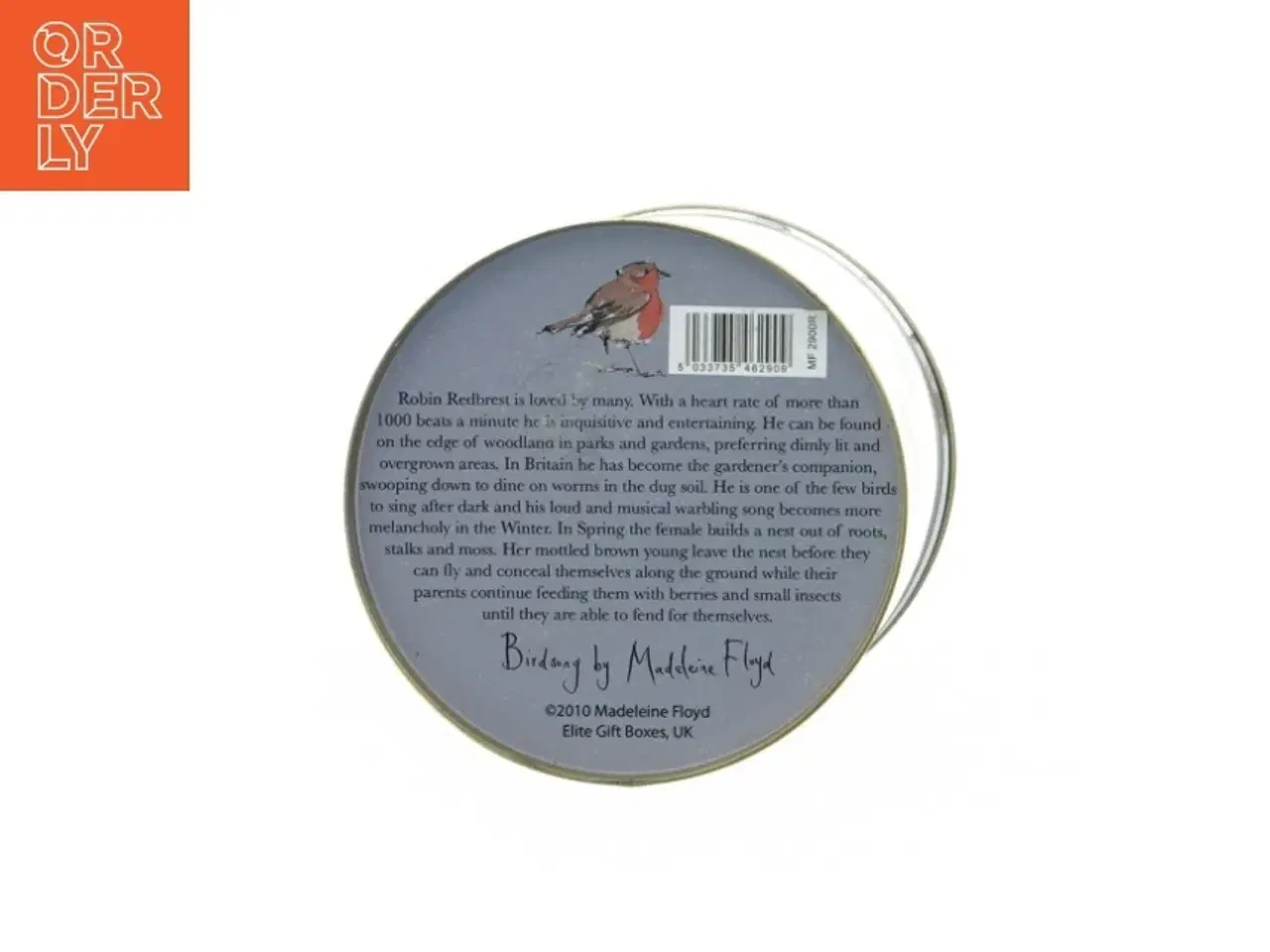 Billede 4 - Dekorativ metaldåse med fuglemotiver (str. 15 x 2,5 cm)