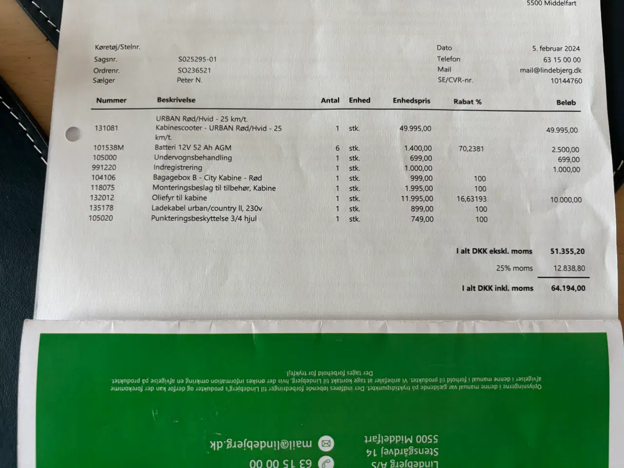 Billede 7 - Kabinescooter med fyr og ekstra batteri