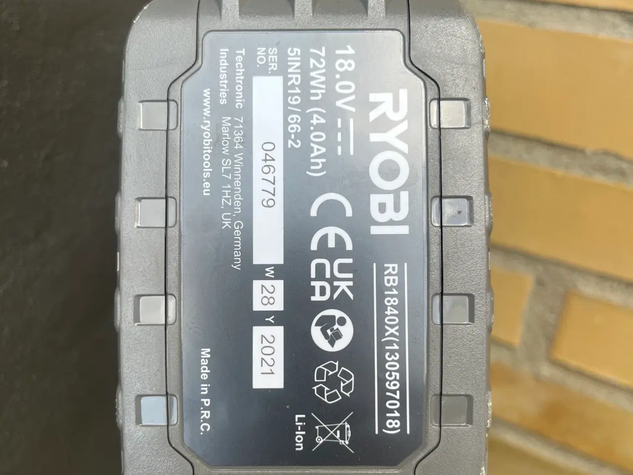 Billede 3 - Ryobi fliserenser m. 2 batterier og oplader