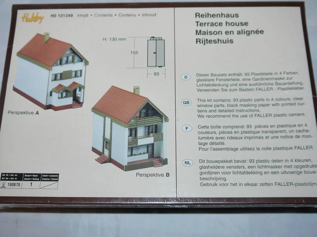 Billede 2 - Faller 131249 Rækkehus i 2 etager Nyt byggesæt H0.