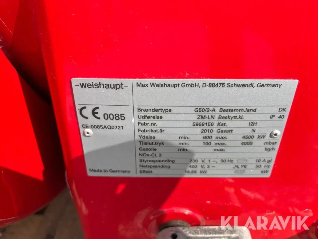 Billede 5 - Gasbrænder Weishaupt G50/2-A