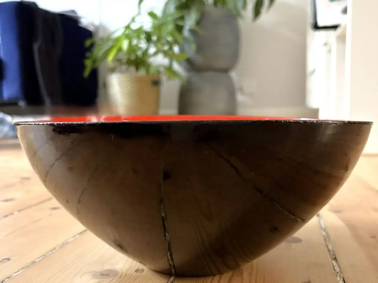 Billede 2 - Original orange/rød Krenit-skål med emalje