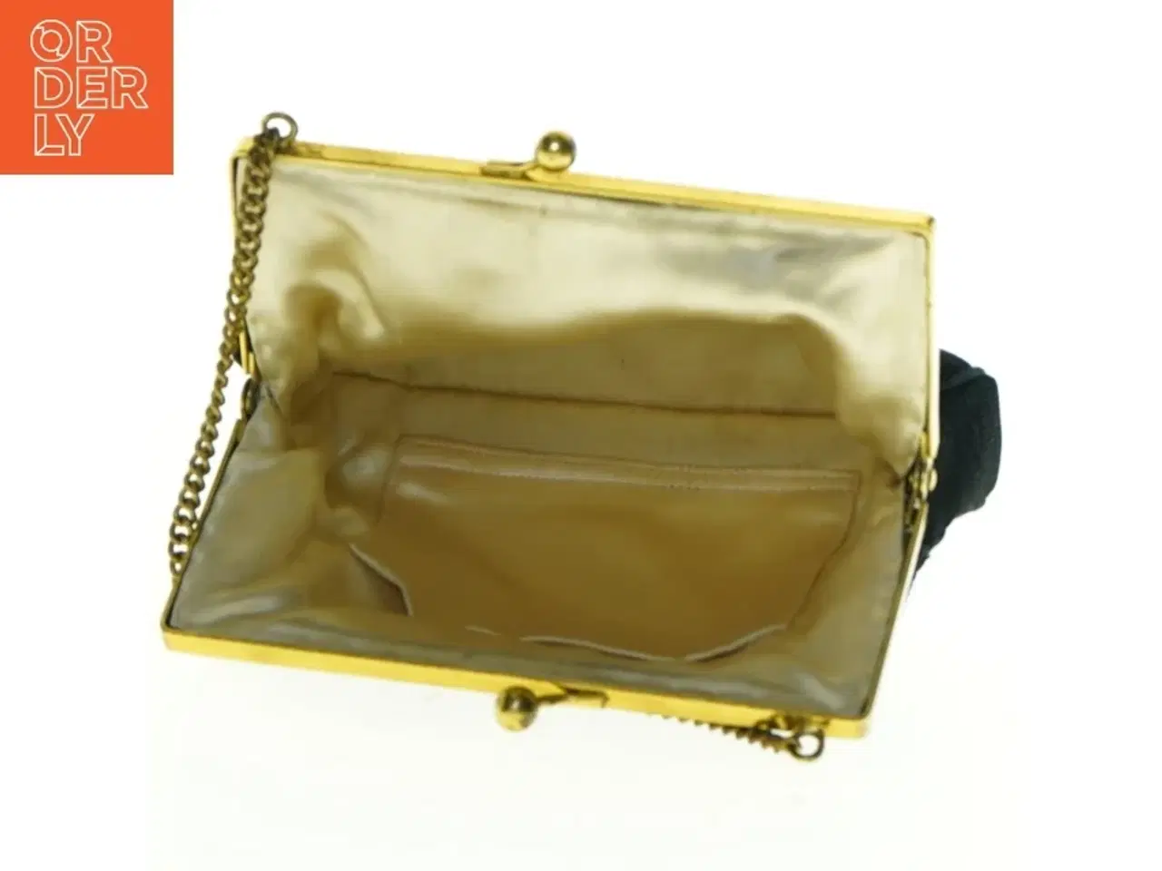Billede 2 - Vintage broderet pung med guldkæde hank (str. 16 x 13 x 5 cm)