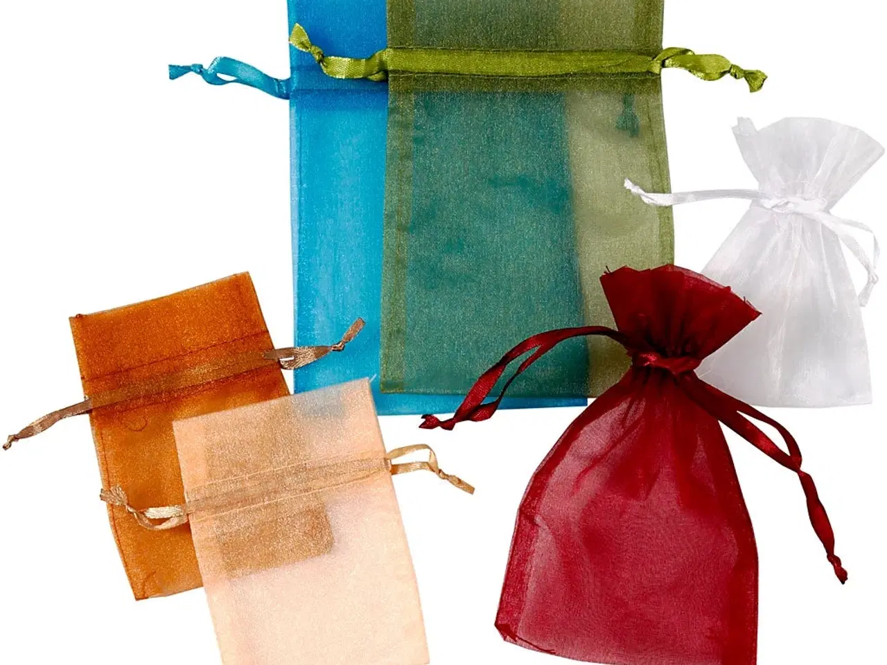 Billede 1 - Organzaposer 30 stk. i assorterede farver, 7x10 & 10x15 cm