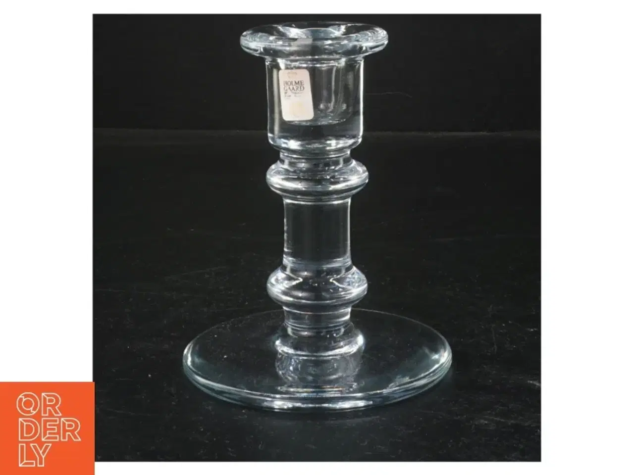 Billede 1 - Glas lysestage fra Holmegaard (str. 13x10 cm)