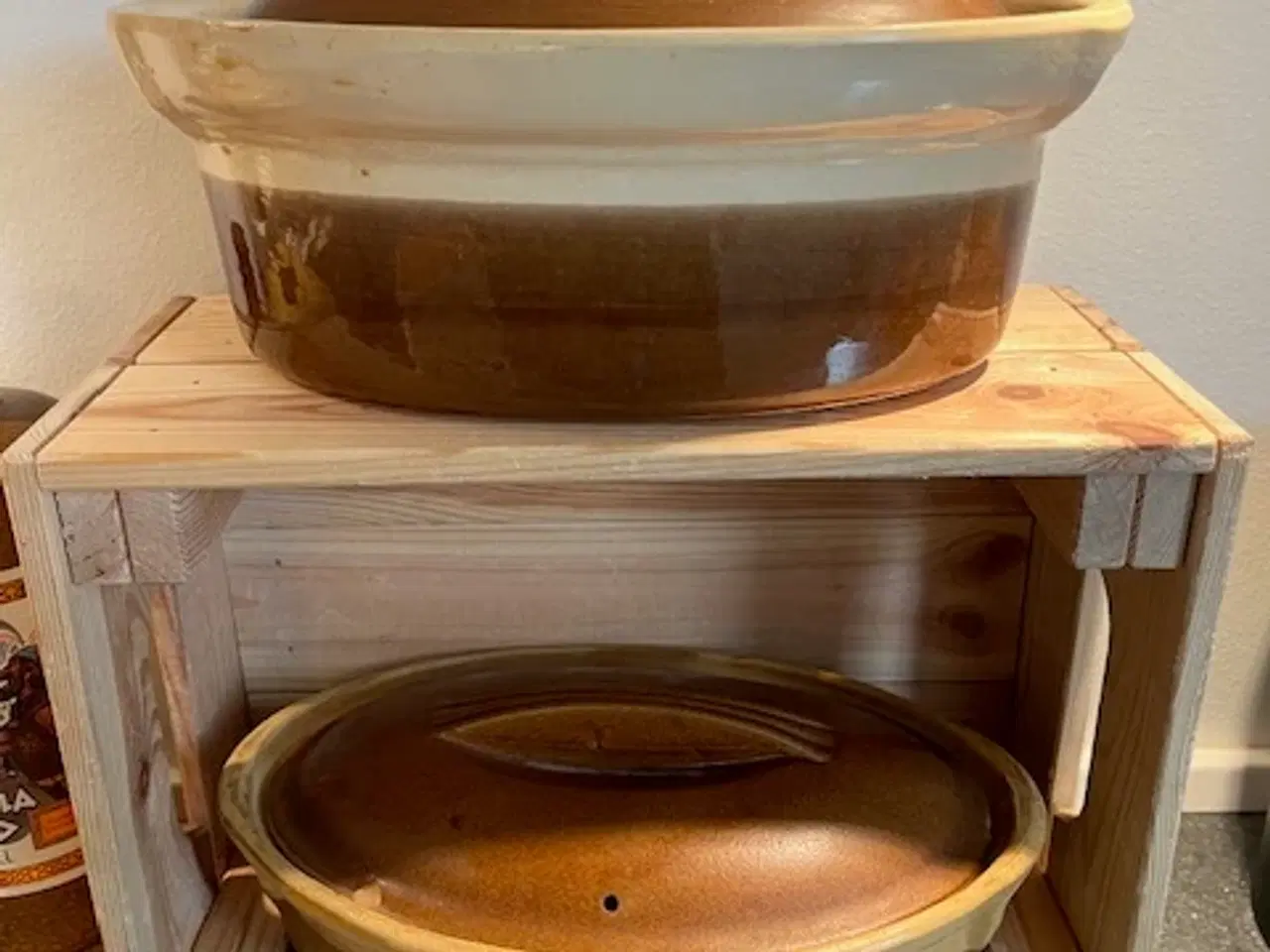 Billede 2 - 2 store franske stentøjs-terriner – La Bourguignon