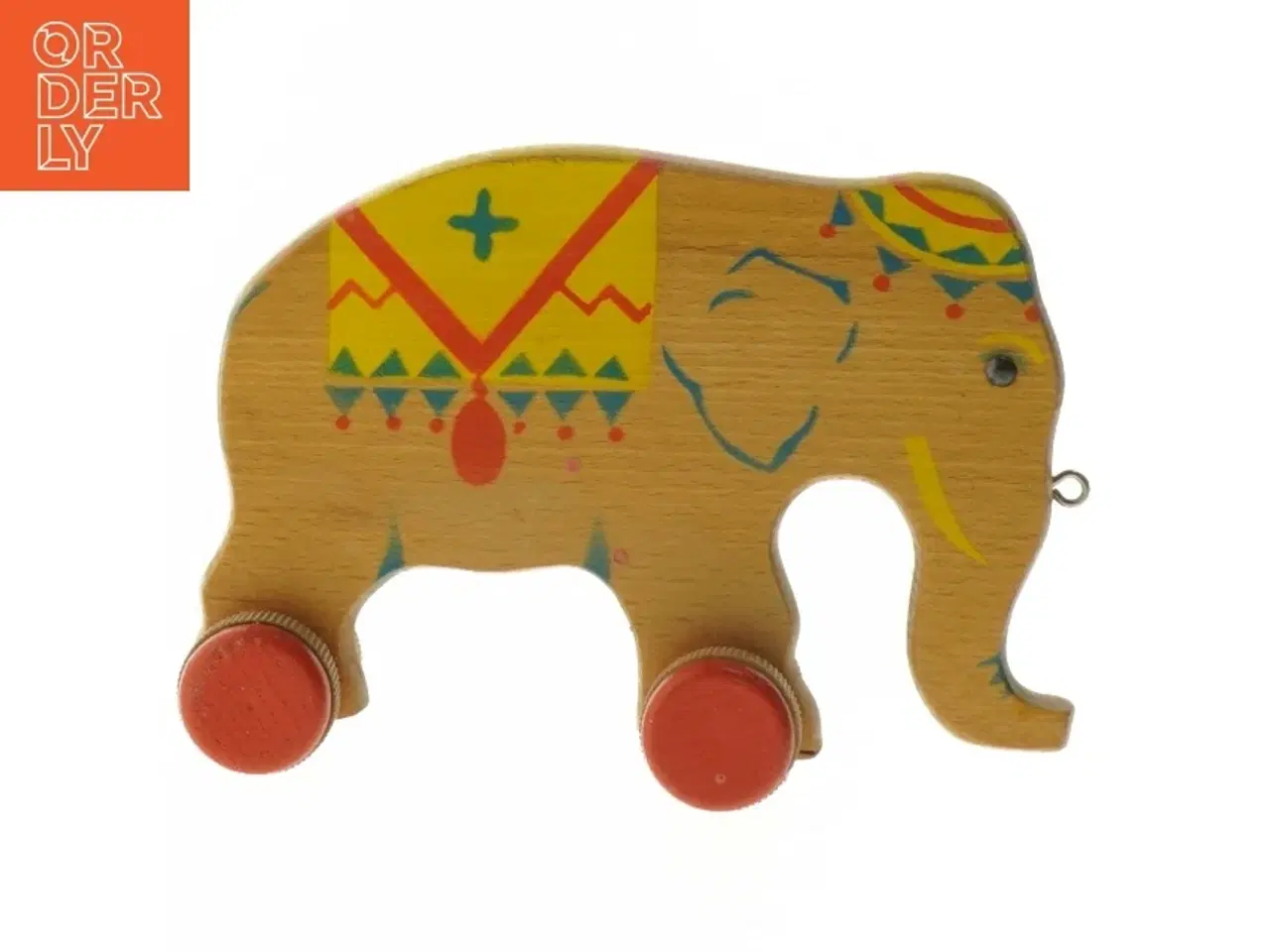 Billede 3 - Træ legetøjs elefant på hjul (str. 16,5 cm)