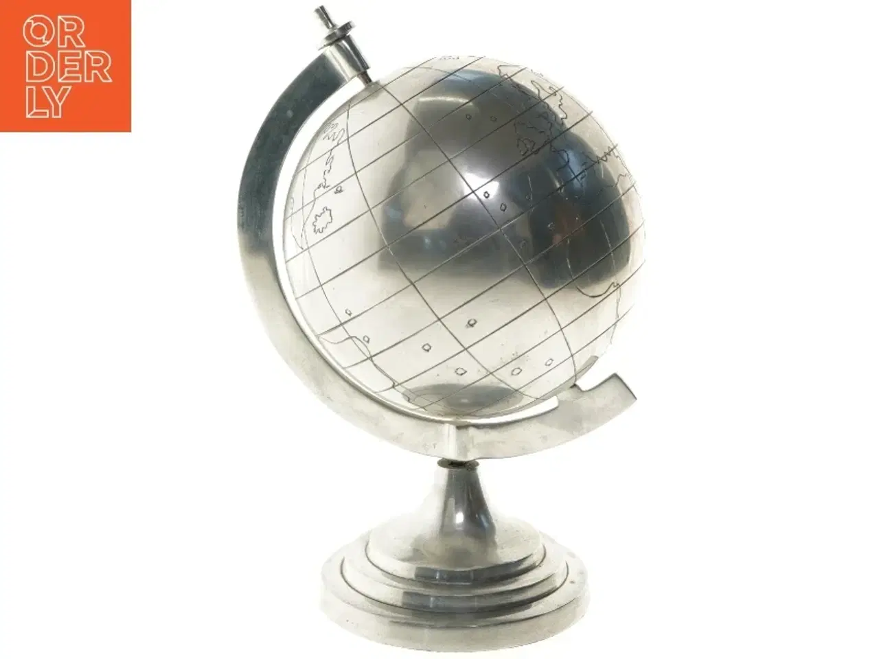 Billede 3 - Metal globus med verdensomrids (str. 35 cm)