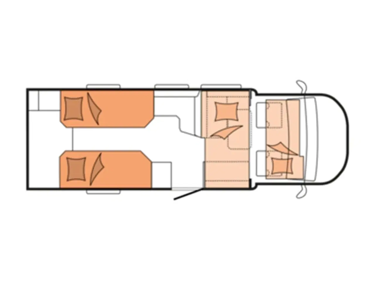 Billede 8 - 2026 - Hobby   Lækker Autocamper med lave enkelsenge og stort toiletrum med særskilt brusekabine fra Hinshøj Caravan.