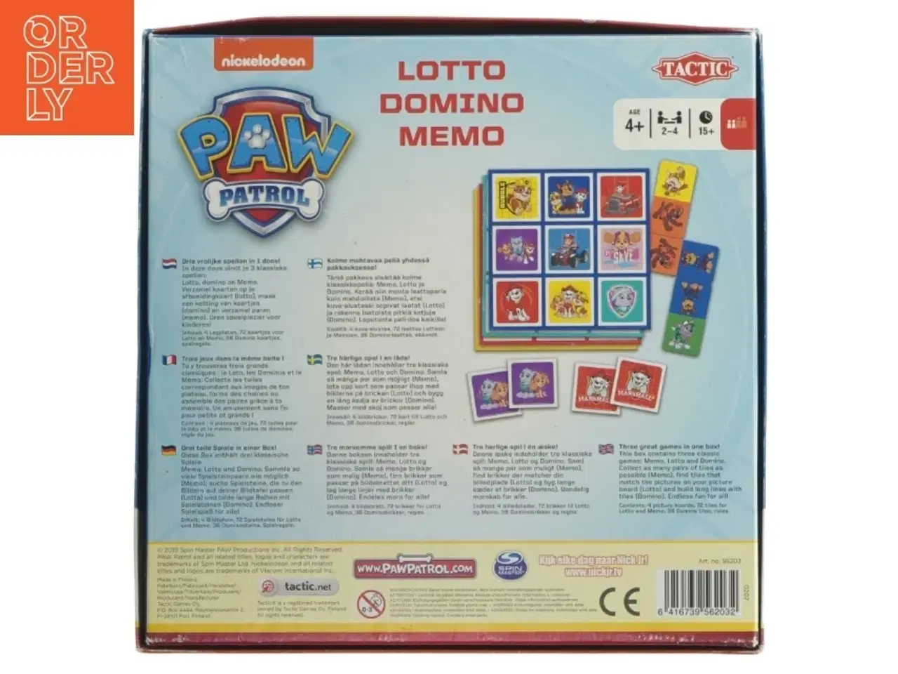 Billede 3 - Paw Patrol Lotto Domino Memo spil fra Tactic (str. 22x22 cm)