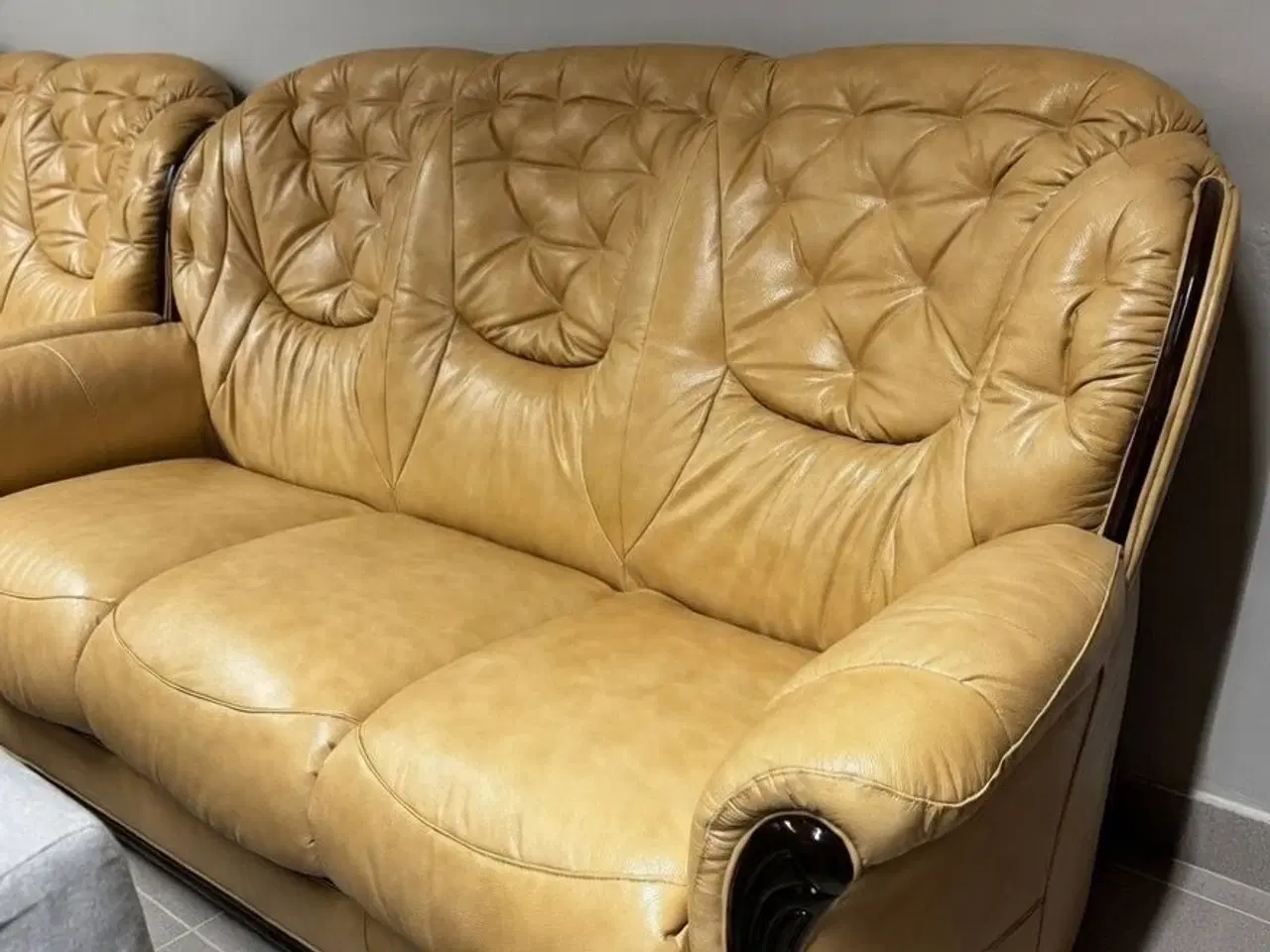 Billede 5 - Lædersofa sæt beige
