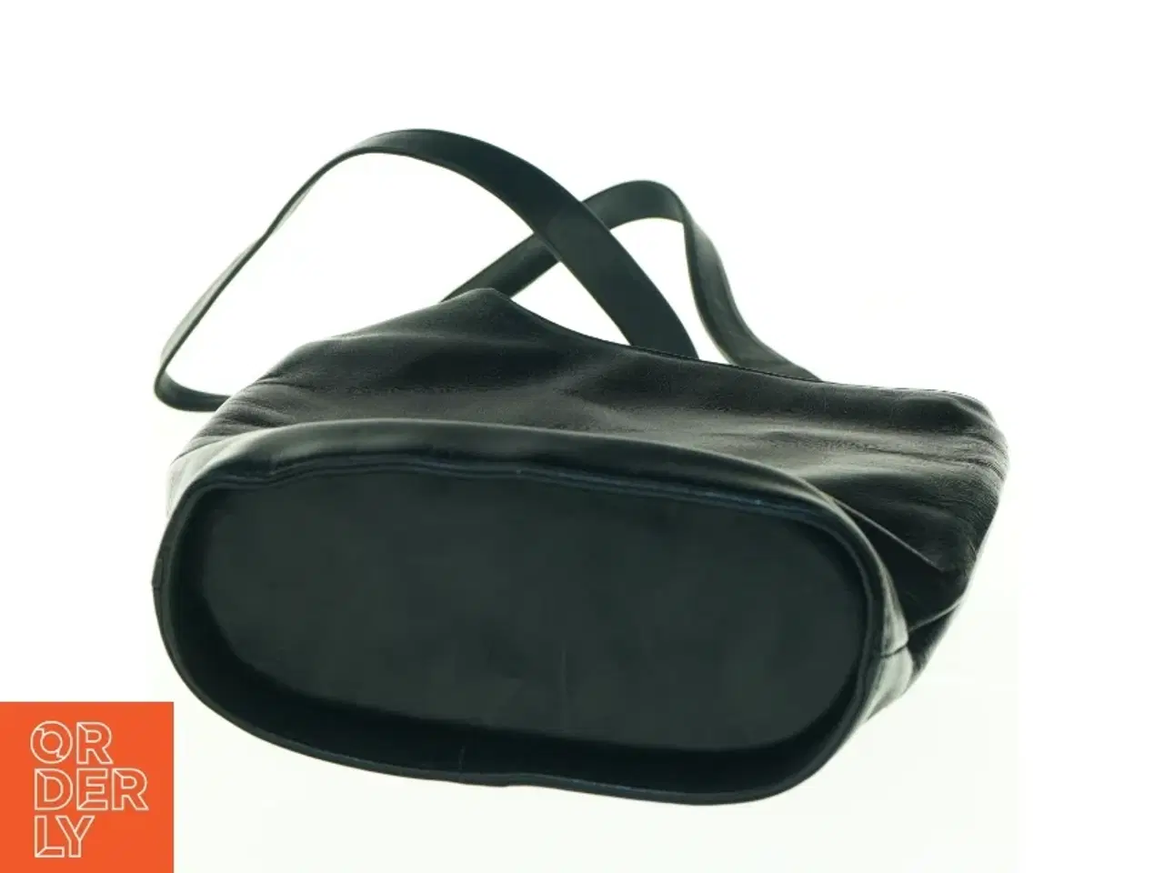 Billede 4 - Sort læderhåndtaske (str. 25 x 23 cm)