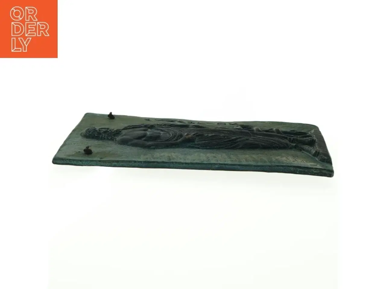 Billede 4 - Antik Bronze flise med relief (str. 24 x. 15 cm)