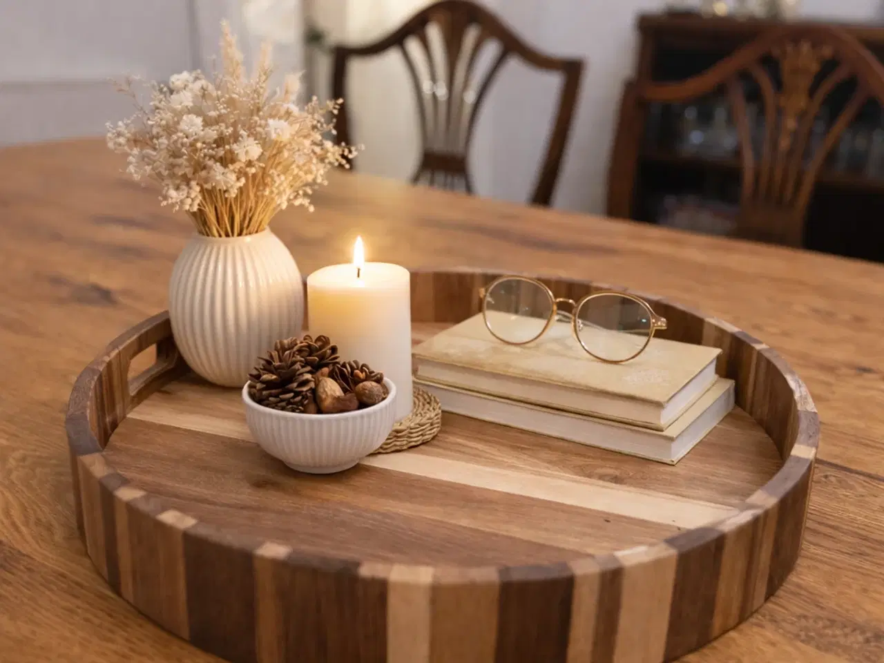 Billede 1 - Smuk elegant rund serveringsbakke – Ø40 cm