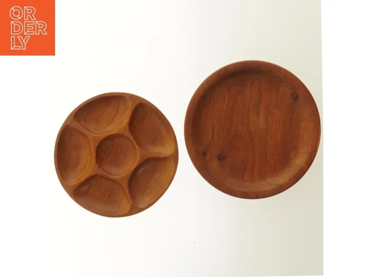 Billede 2 - Runde fade i teak træ (str. 28&25,5 cm)