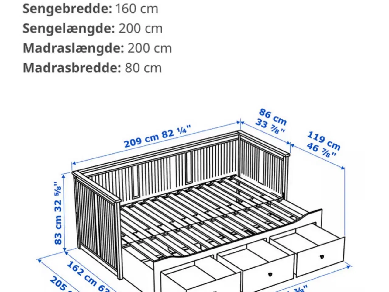 Billede 5 - Hemnes udtræks seng ikea 