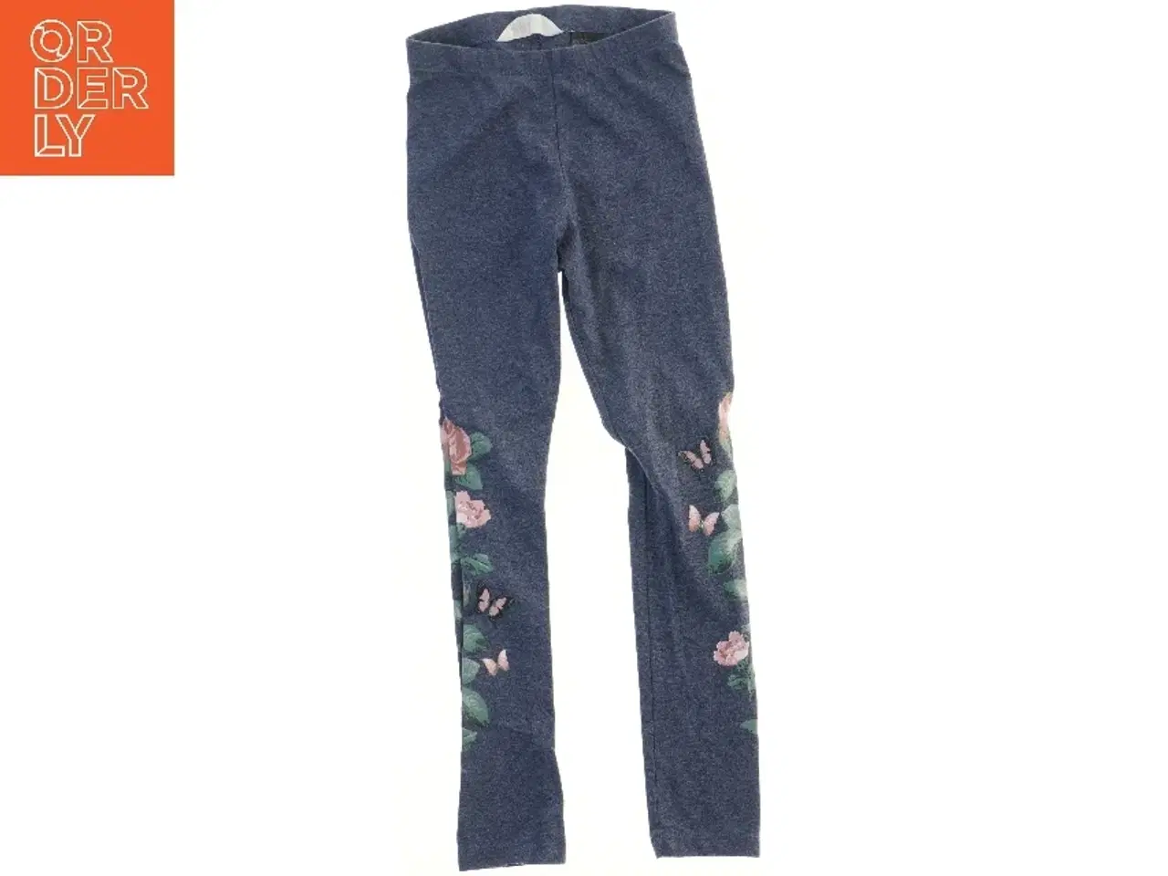 Billede 1 - Blå leggings med blomsterprint fra H&M (str. 122)