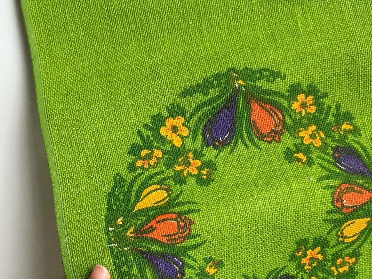 Billede 2 - Påskeløber, hessian m tryk af forårsblomster