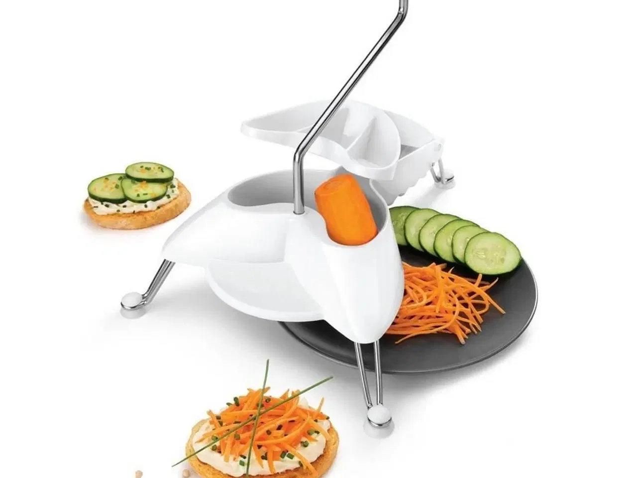 Billede 8 - Metaltex rivejern med ben - hvid, rustfrit stål (Ø 24 cm)