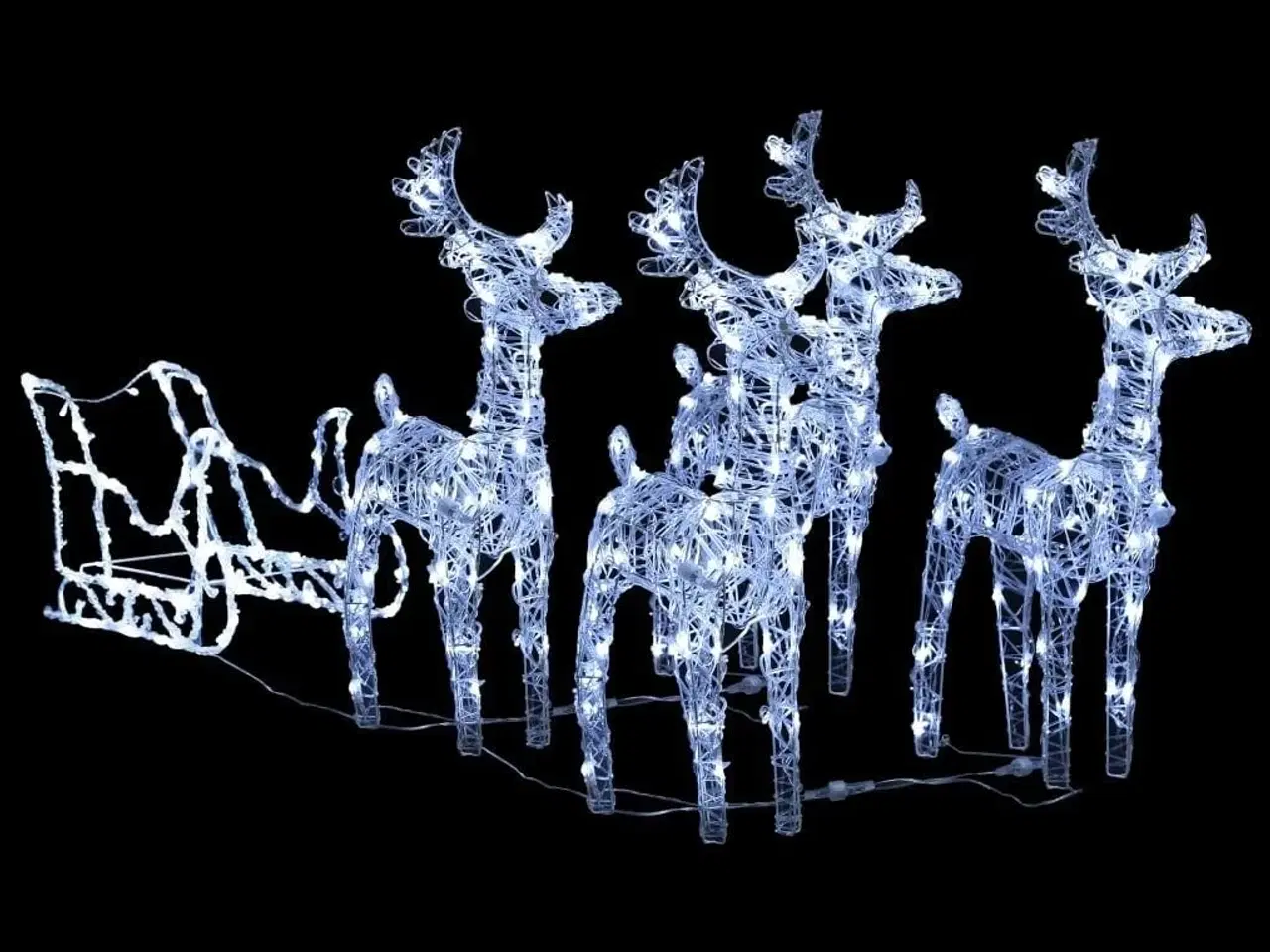 Billede 3 - Rensdyr og kane juledekoration 400 LED'er akryl