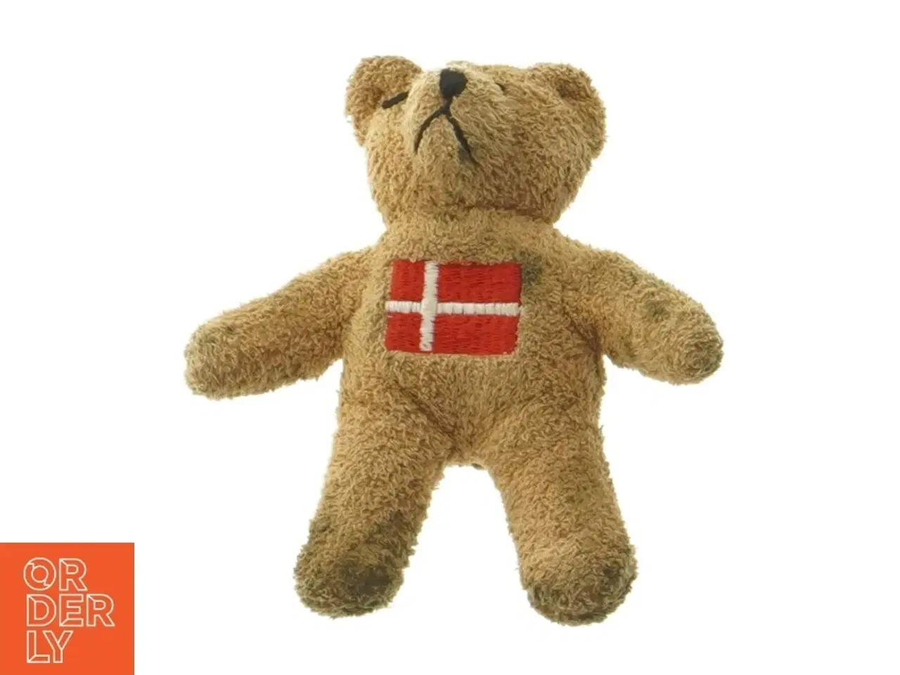 Billede 1 - Tøjdyr bamse med dansk flag fra Godtbergsen (str. 12,5 cm)