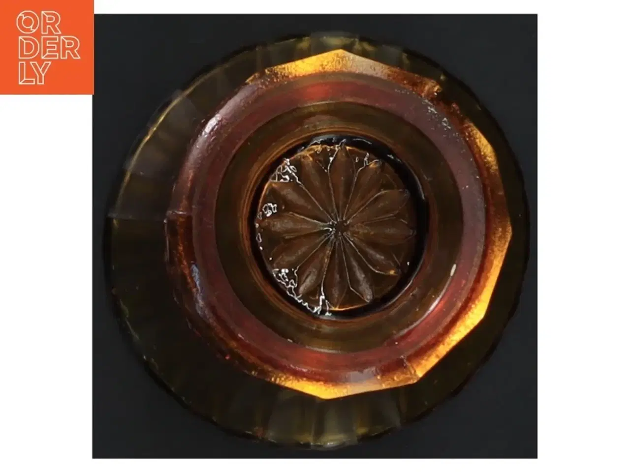 Billede 3 - Rav-farvet vase fra Fyens Glasværk (str. 14x9 cm)