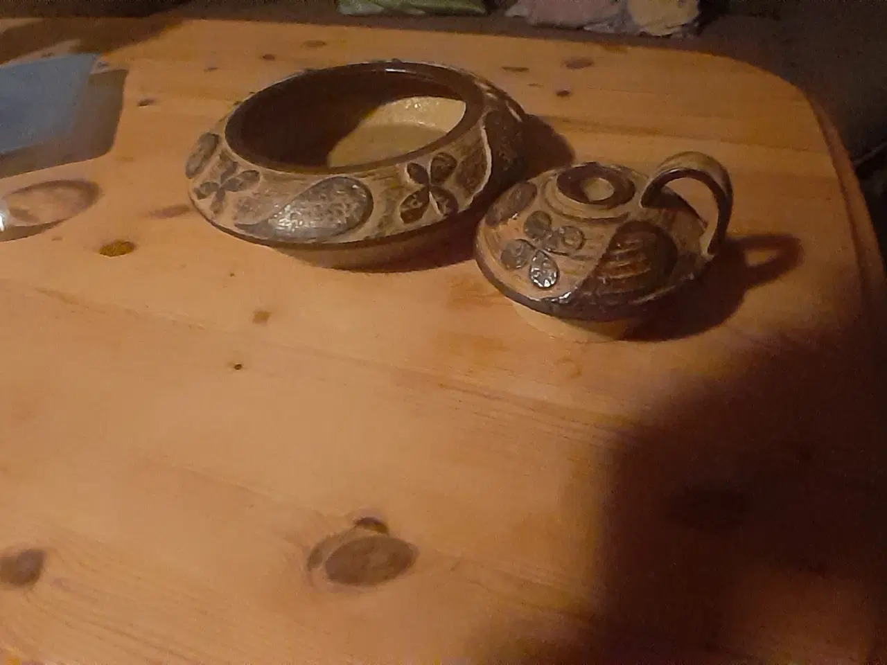 Billede 1 - Bornholmsk keramik søholm...lysestage og bordskål