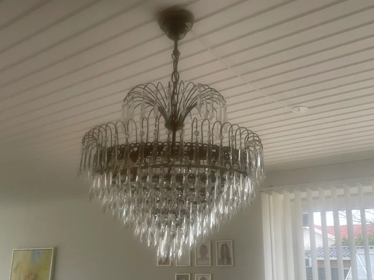 Billede 1 - Gammel prisme lysekrone.