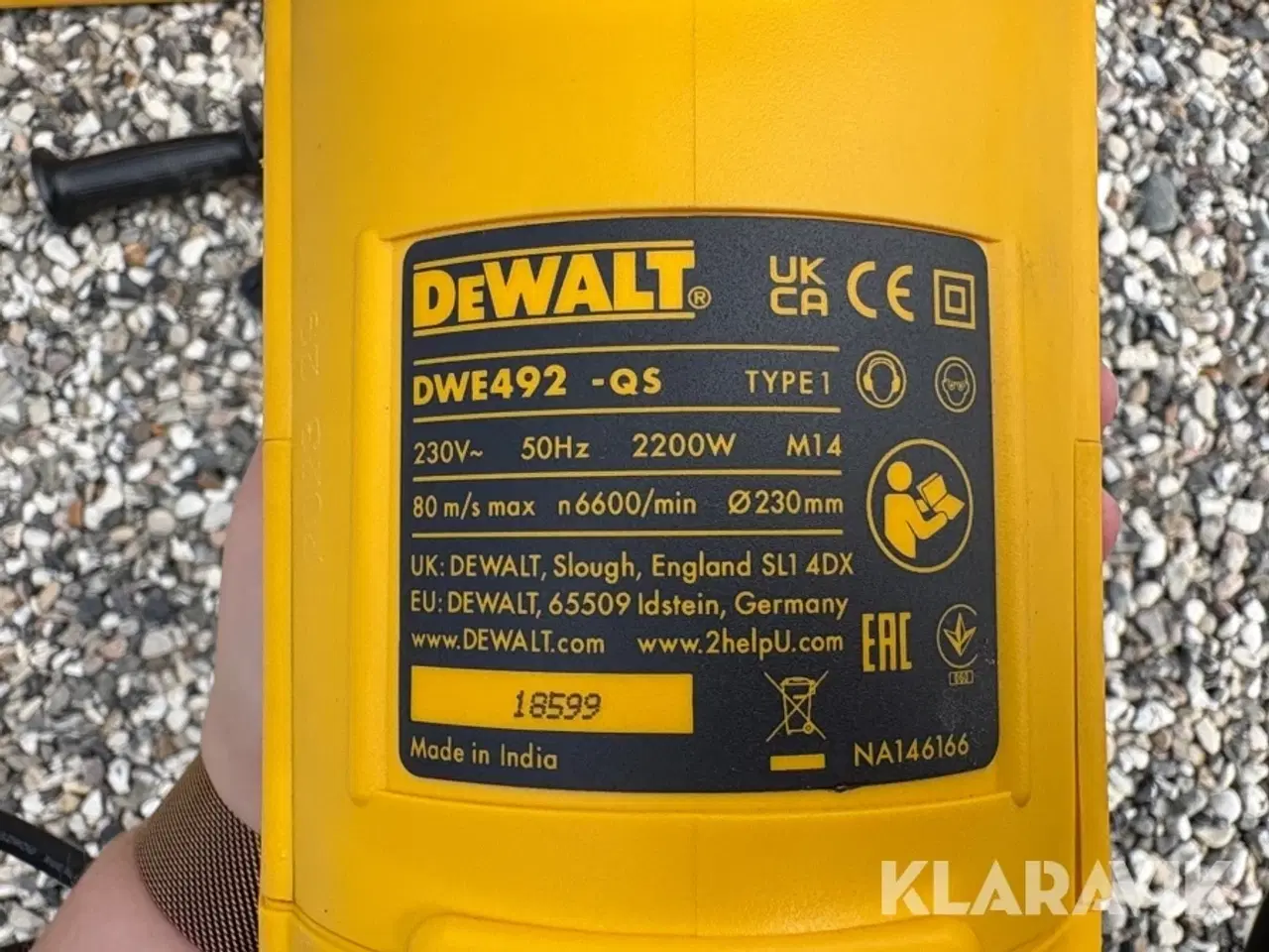 Billede 2 - Vinkelsliber DeWalt DWE492