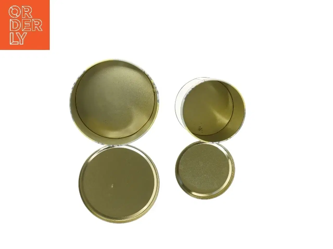 Billede 5 - Dekorative blikdåser (str. Ø 11,5 & 15 cm længde 15 & 16 cm)