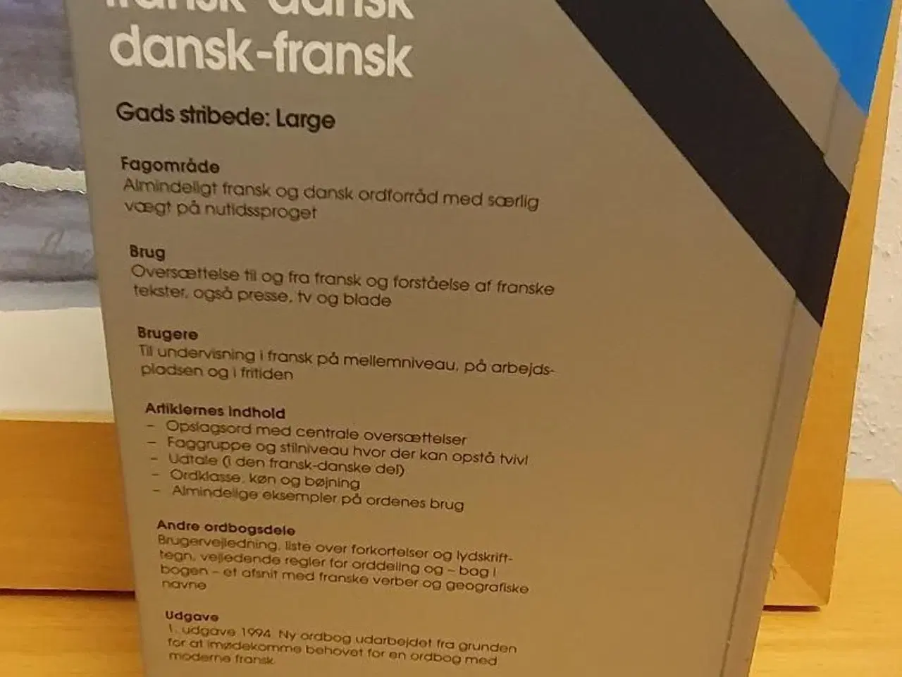 Billede 2 - Fransk-Dansk / Dansk-Fransk ordbog