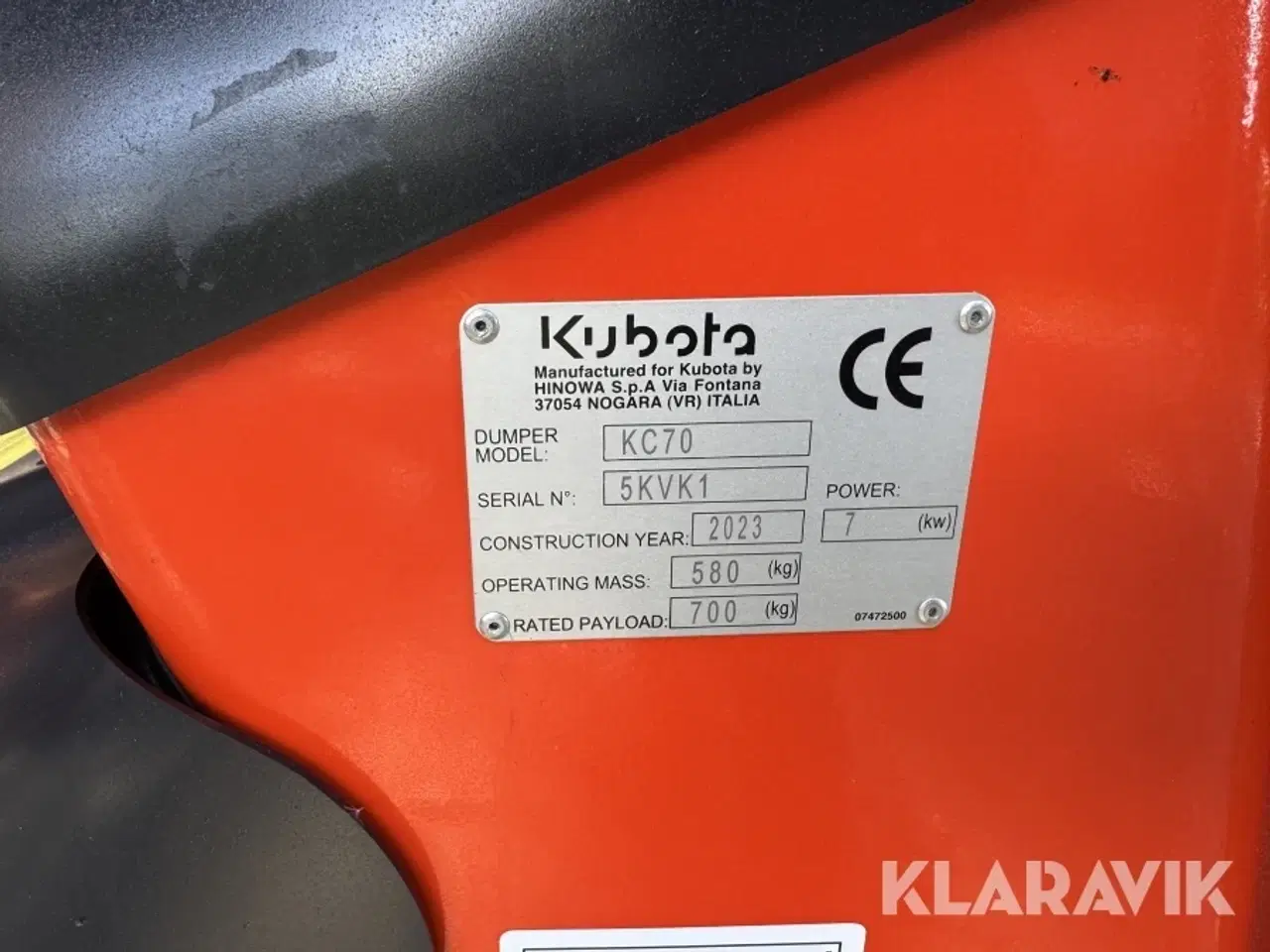Billede 12 - Minidumper Kubota KC70H-4