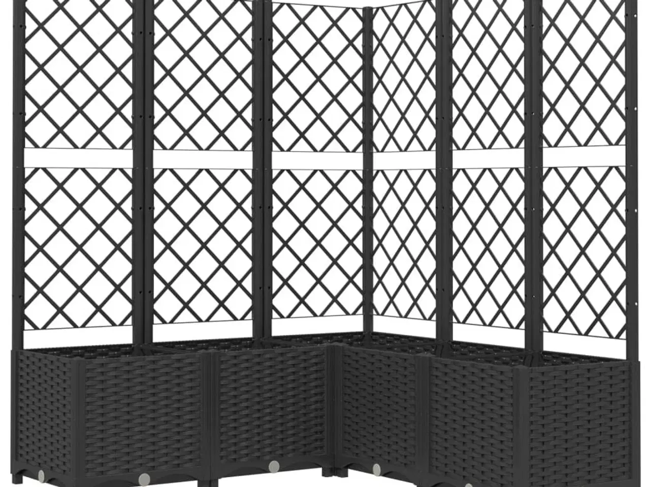 Billede 2 - Plantekasse med espalier 120x120x136 cm PP sort