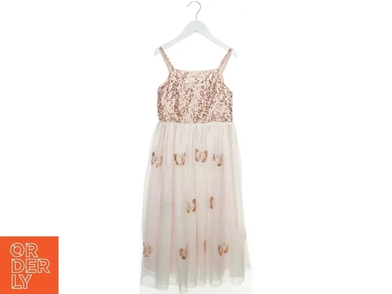 Billede 1 - Pailletkjole med sommerfugle fra H&M (str. 134)