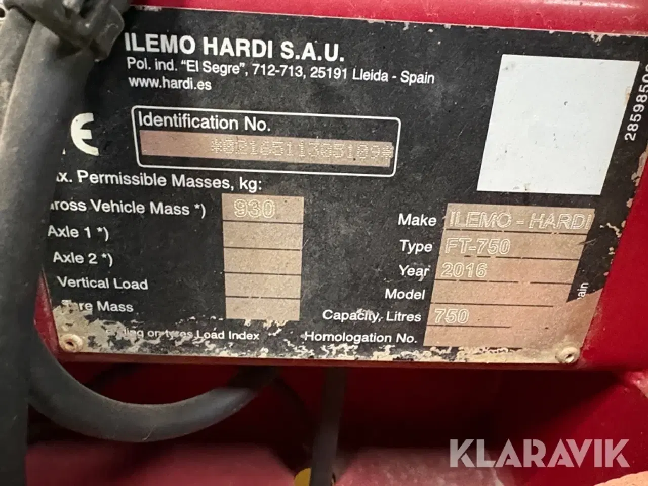 Billede 5 - Fronttank Hardi FT-750