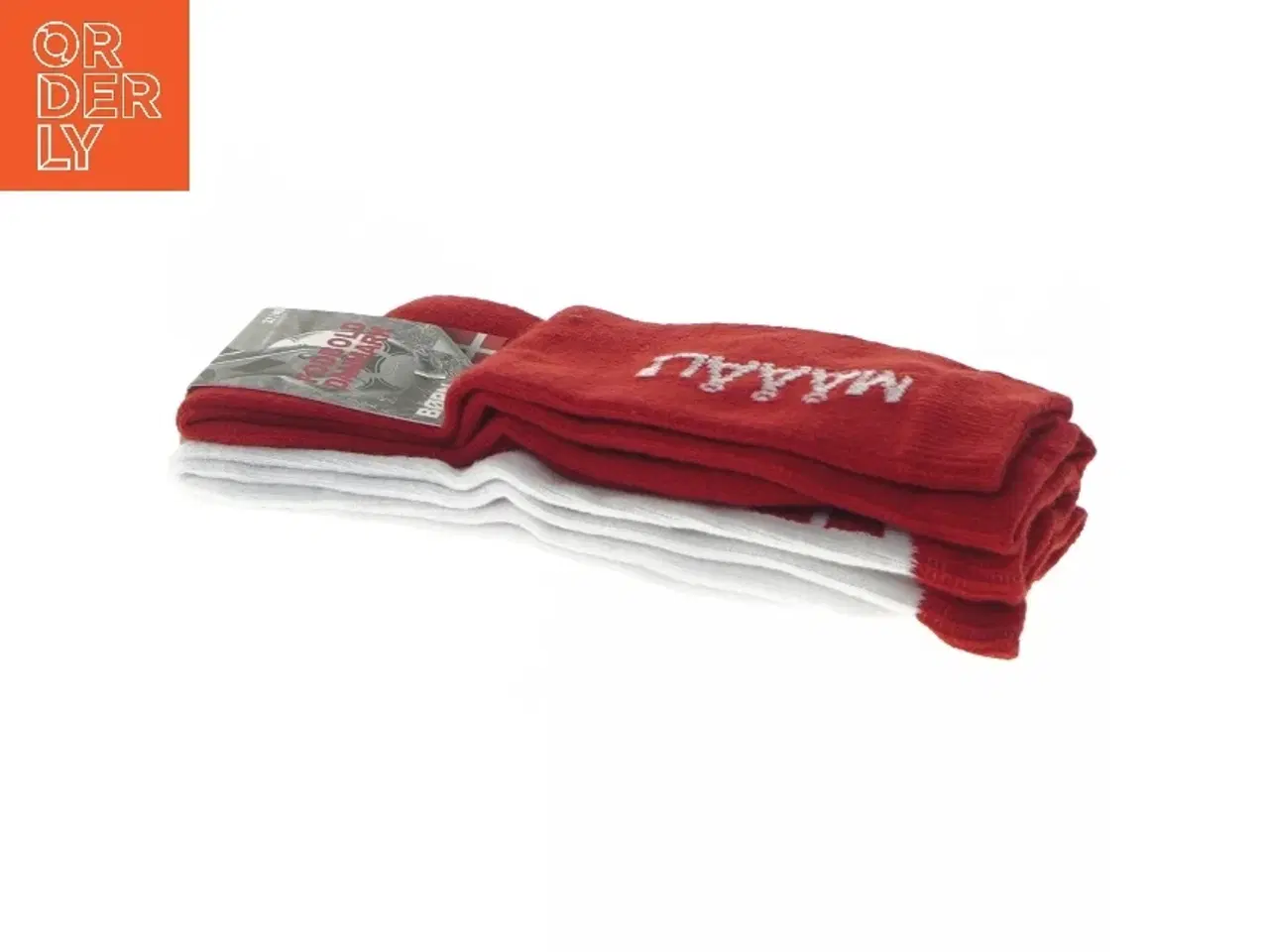 Billede 3 - Røde og hvide sokker til børn (str. 37/40 cm)