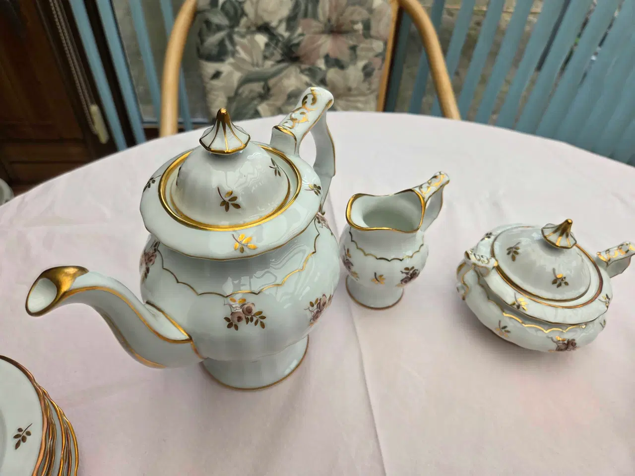 Billede 3 - Københavns porcelæns malere kaffestel Brun Rose.
