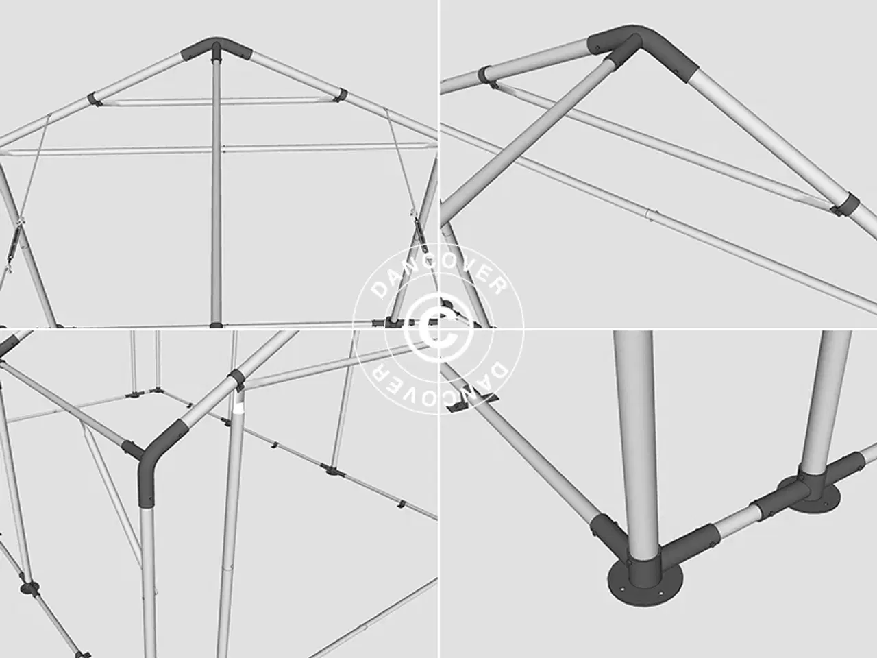 Billede 27 - Lagertelt PRO 4x8x2x3,1m, PVC, Grå