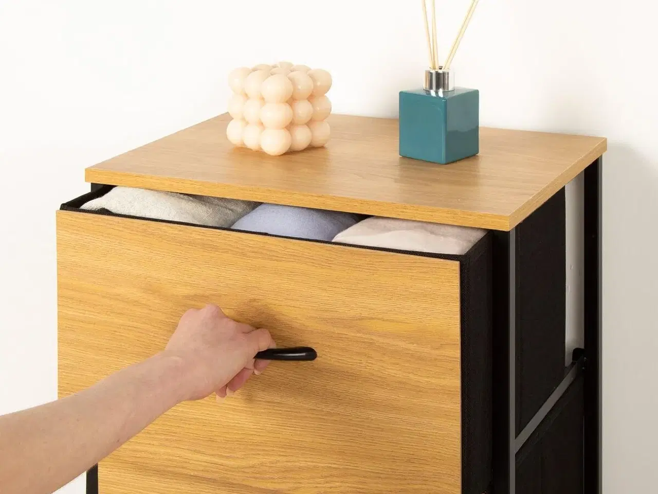 Billede 5 - Sengebord Max Home - sort/stilrent 40 × 52 × 30 cm