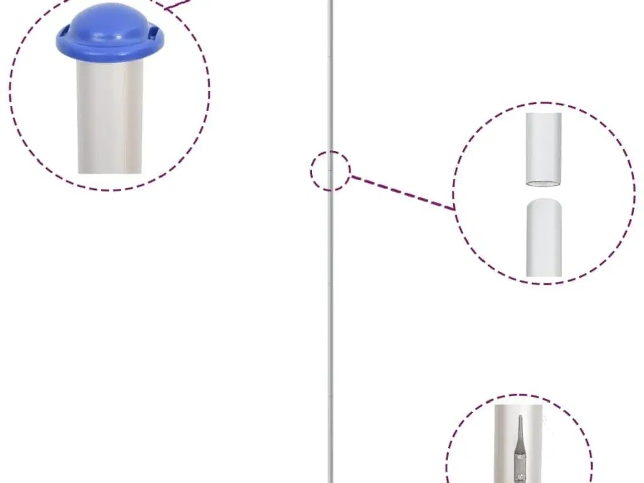Billede 3 - Sektionsinddelt flagstang 6,23 m aluminium sølvfarvet