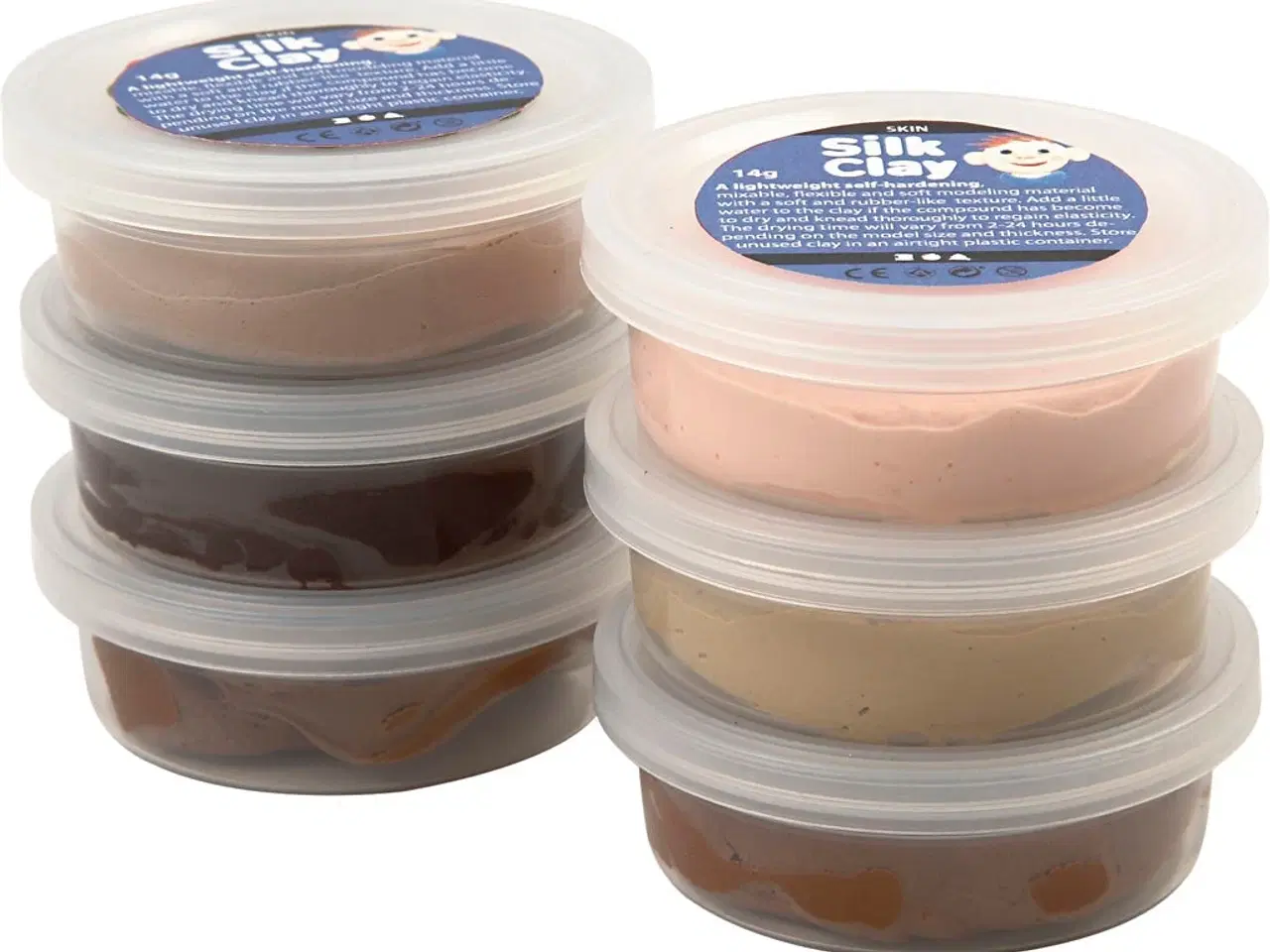 Billede 1 - Silk Clay® Hudfarver - 6x14g Modelleringsmasse