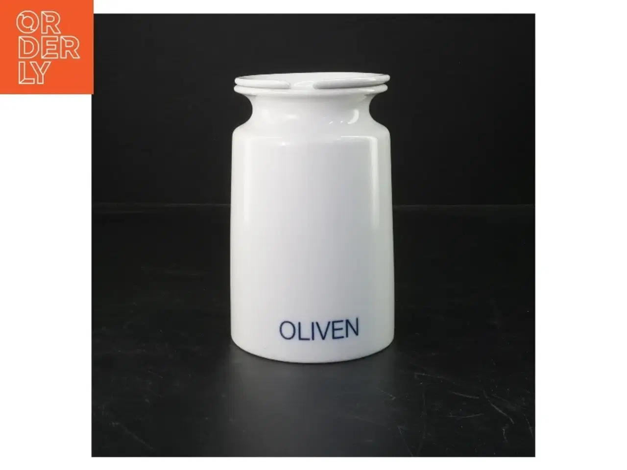 Billede 1 - hvid porcelæn oliven opbevaringskrukke fra Ole Palsby (str. 16 cm)