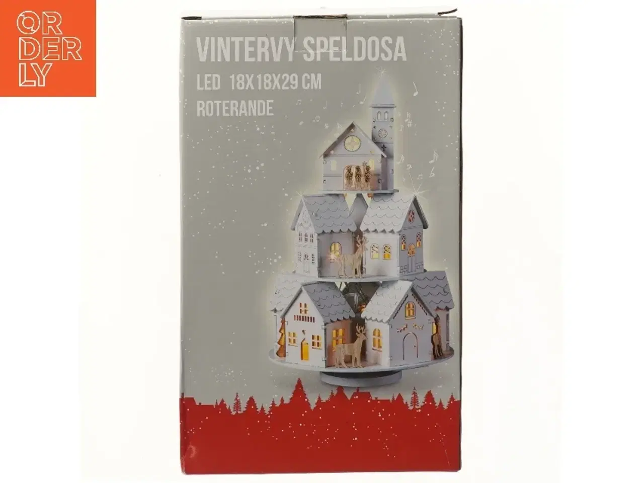 Billede 6 - LED vinterscene musikboks fra Runsven (str. 18x18x29 cm)