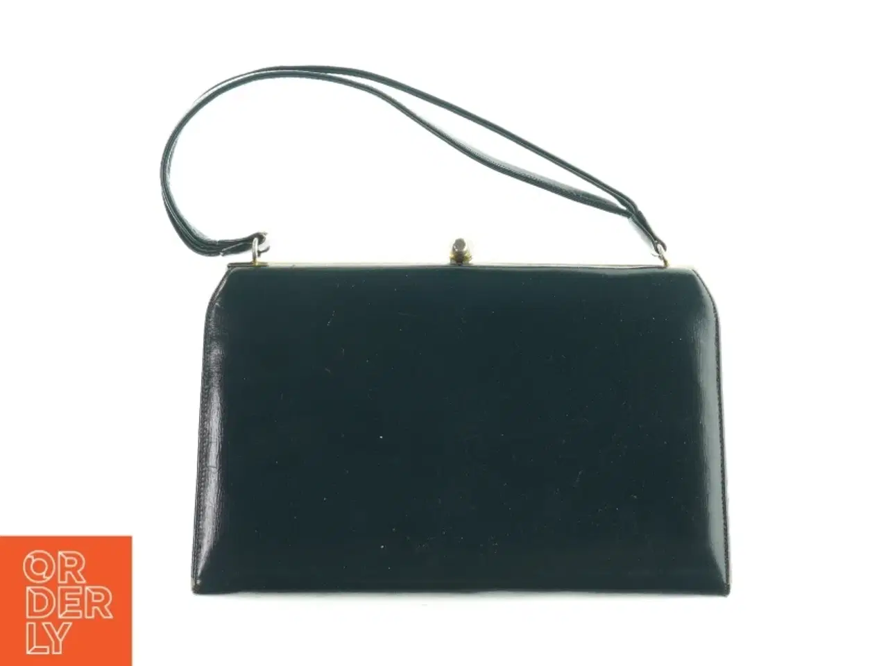Billede 2 - Vintage læder Håndtaske med klikåbning (str. 27 x 17 cm)