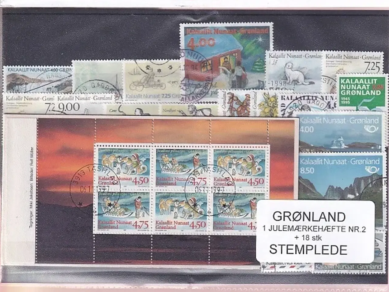 Billede 1 - Grønland - Julemærkehæfte Nr. 2 + 18 Stk. - Stemplet