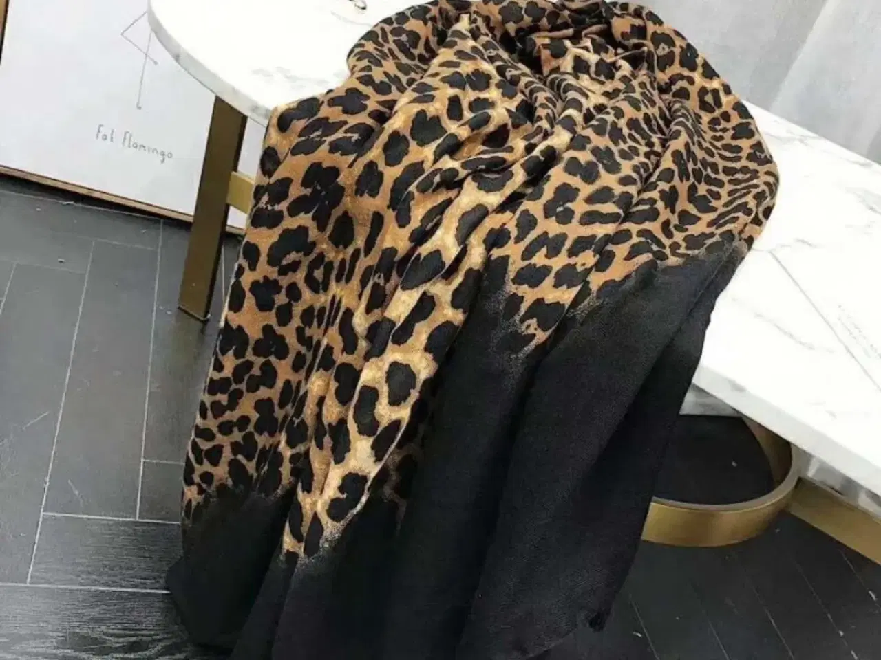 Billede 6 - Flot leopard tørklæde med frynser